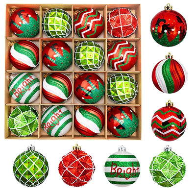 2.36in Christmas Balls Ornaments,16PCS Shatterproof Decorative Hanging Tree Decorations Baubles Set