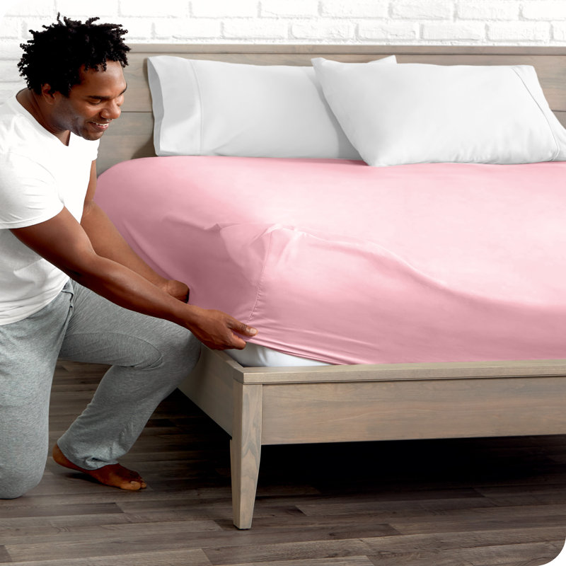 Fitted Bottom Sheet, Single, Light Pink