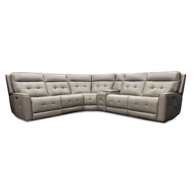 Alvern Upholstered Power Reclining L-Shaped Sectional Symmetrical