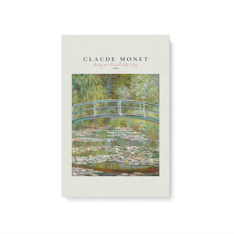 Pont sur un étang de nénuphars par Monet v2, H 36 po x l 24 po x P 1,25 po, Toile tendue