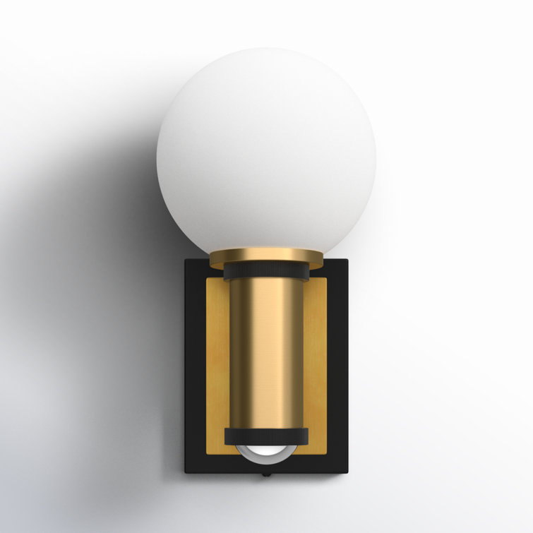 2 Light Glass Dimmable LED Armed Sconce