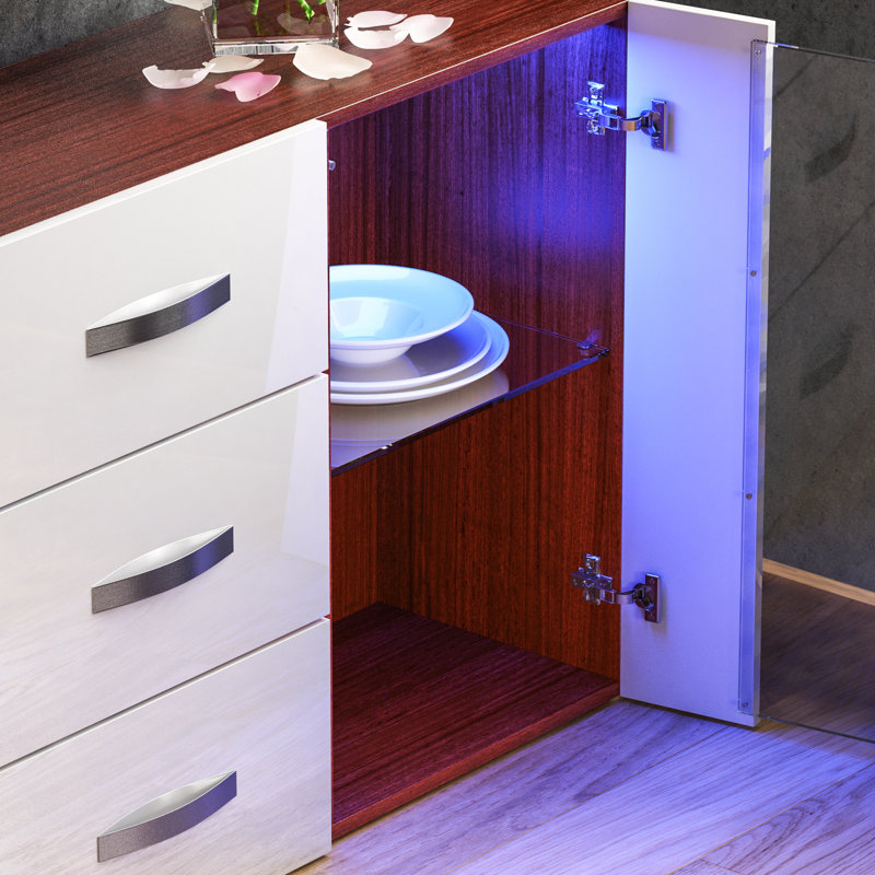 Daugherty 135cm Sideboard, Walnut/White