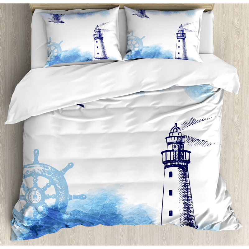 Farmhouse Coastal Polyester Duvet Cover, Queen