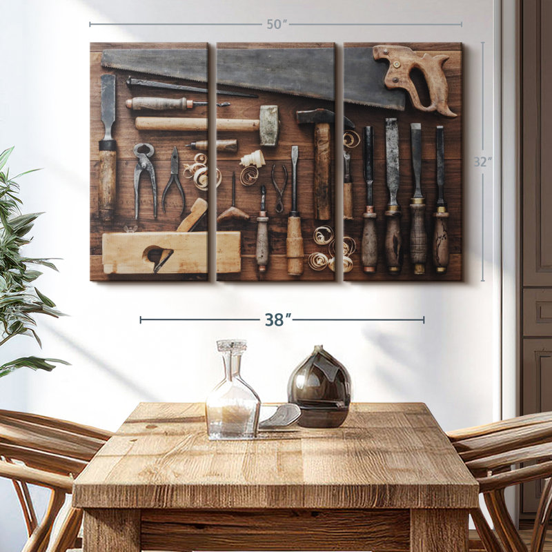 " Old Carpentry Tools " on, 32" H x 50" W