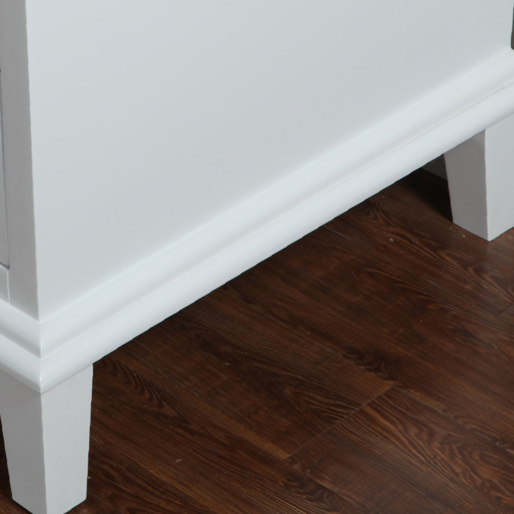 Ensemble de meuble-lavabo pour salle de bain à évier simple 30 po avec miroir Sunderland, Blanc alpin