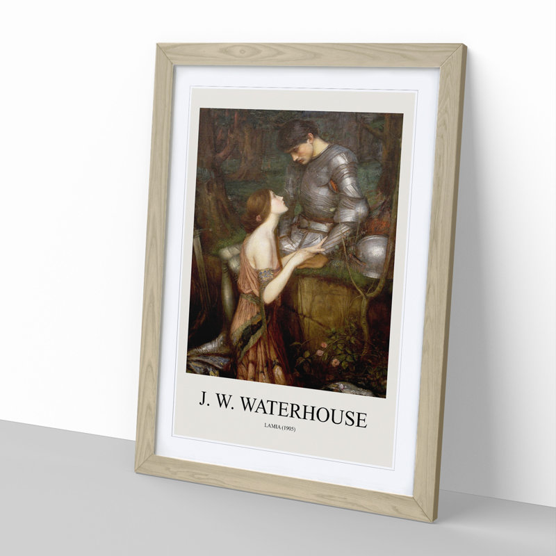 Lamia by John William Waterhouse - Picture Frame Art Prints, 48cm H x 36cm W x 2cm D, Oak Framed