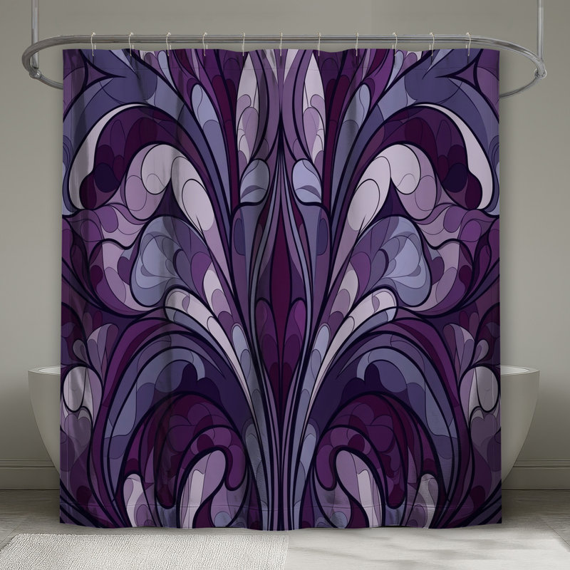 Rideaux de douche mauve complexe Intricate, L 70 po x H 84 po
