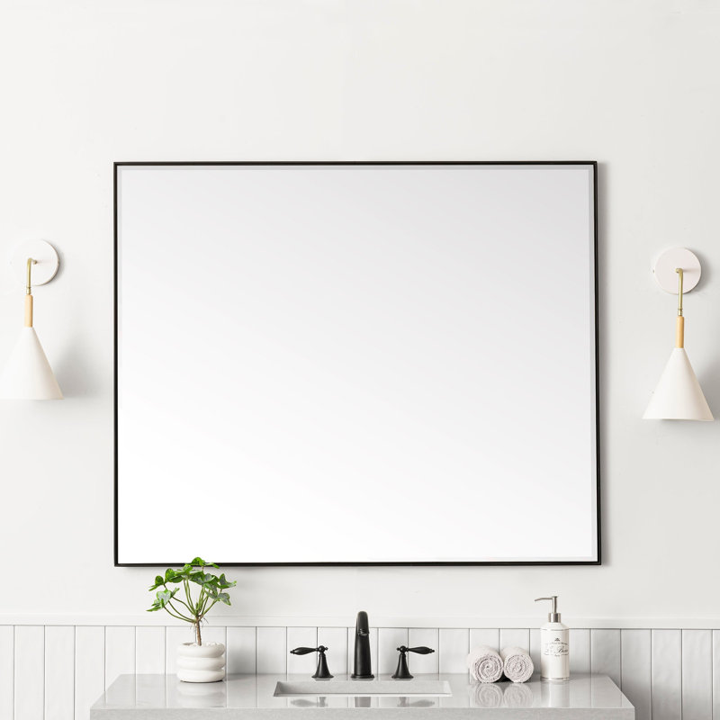 Rohe Flat Metal Beveled Wall Mirror