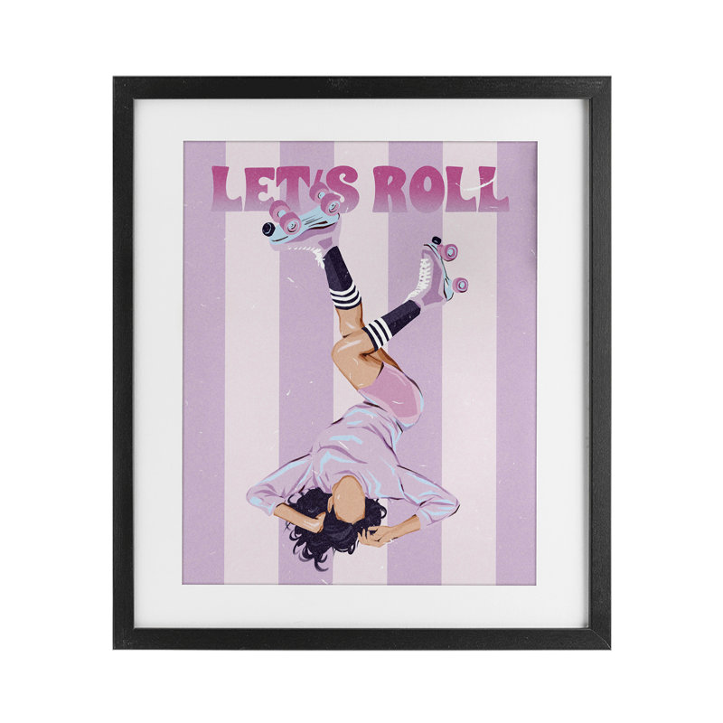 «Let's Roll Skater», reproduction encadrée sous verre, conception de Ziwei Li, Cadre noir minuit, H 16 po x l 13 po