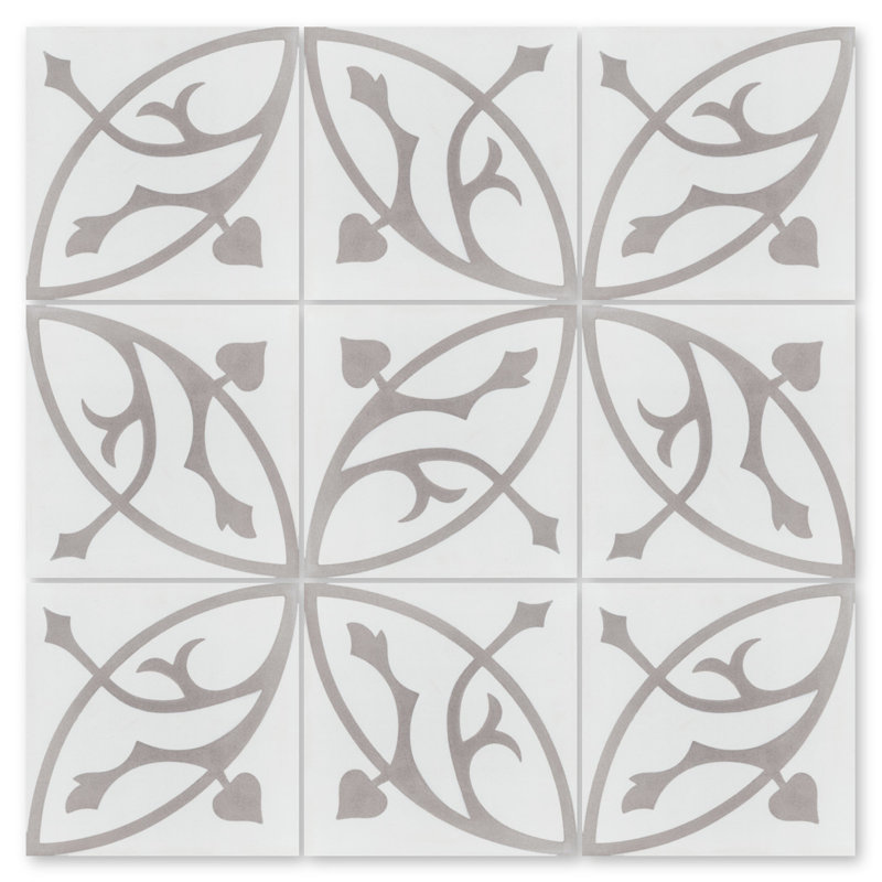 Boden H Sencillo 8" x 8" Cement Patterned Wall & Floor Tile