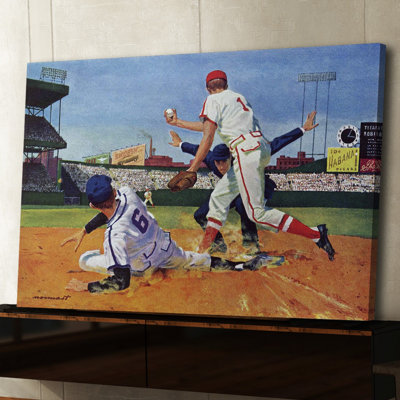 "the umpire was a rookie" par paul nonnast, reproduction d’art sur toile tendue