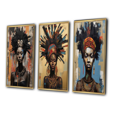 " Urban Tribal Queen Contemporary African " 3 - Pieces