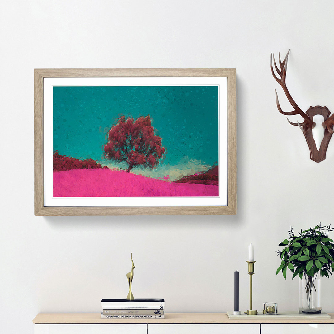 A Pink Tree in Malaga Spain in Abstract - Framed Print