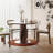 Vintage solid wood rock panel round table-112658570