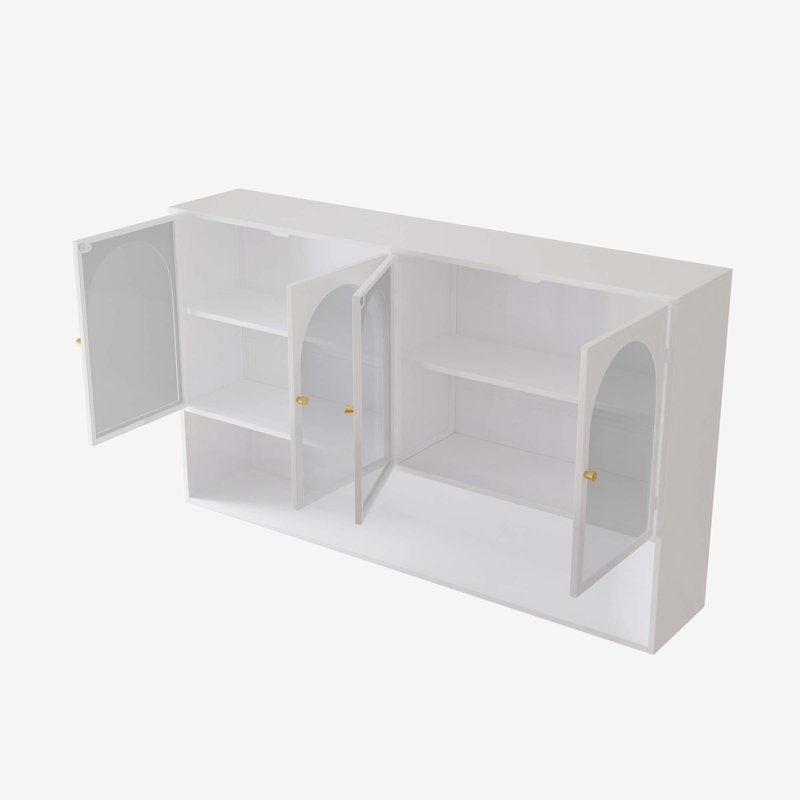 Solution de rangement murale à quatre portes pour une organisation et un désencombrement améliorés, Blanc
