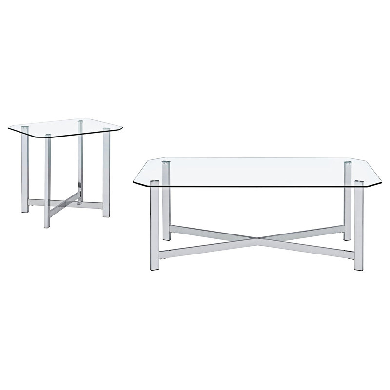 Ensemble de tables basses 2 pièces, H 18,26 po x l 48,01 po x P 26,01 po