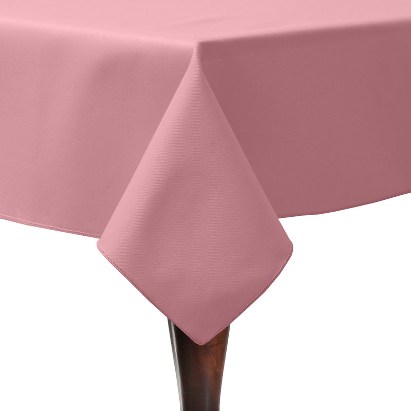 Cotton Twill Rectangular Tablecloth, 10, 52" L x 48" W, Dusty Rose