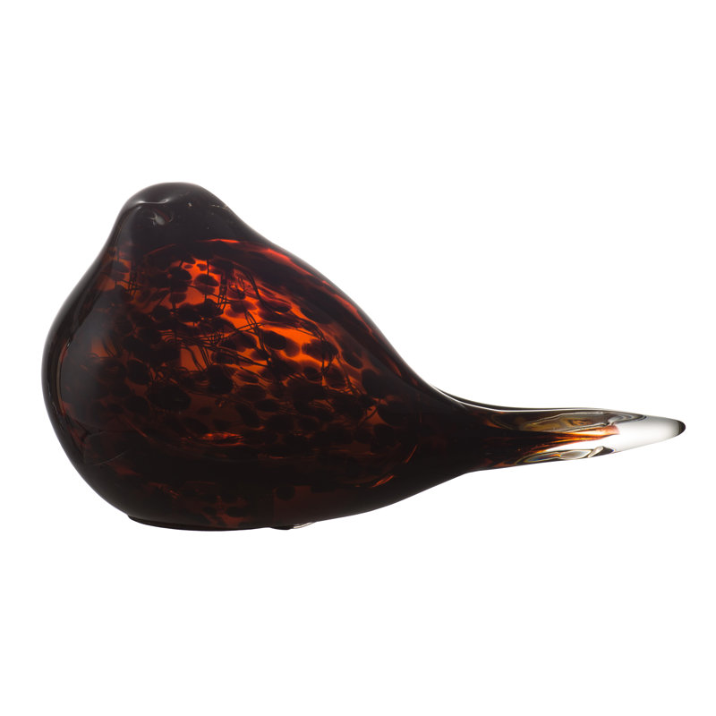 Figurine oiseau en verre avec lumière DEL Mulfo