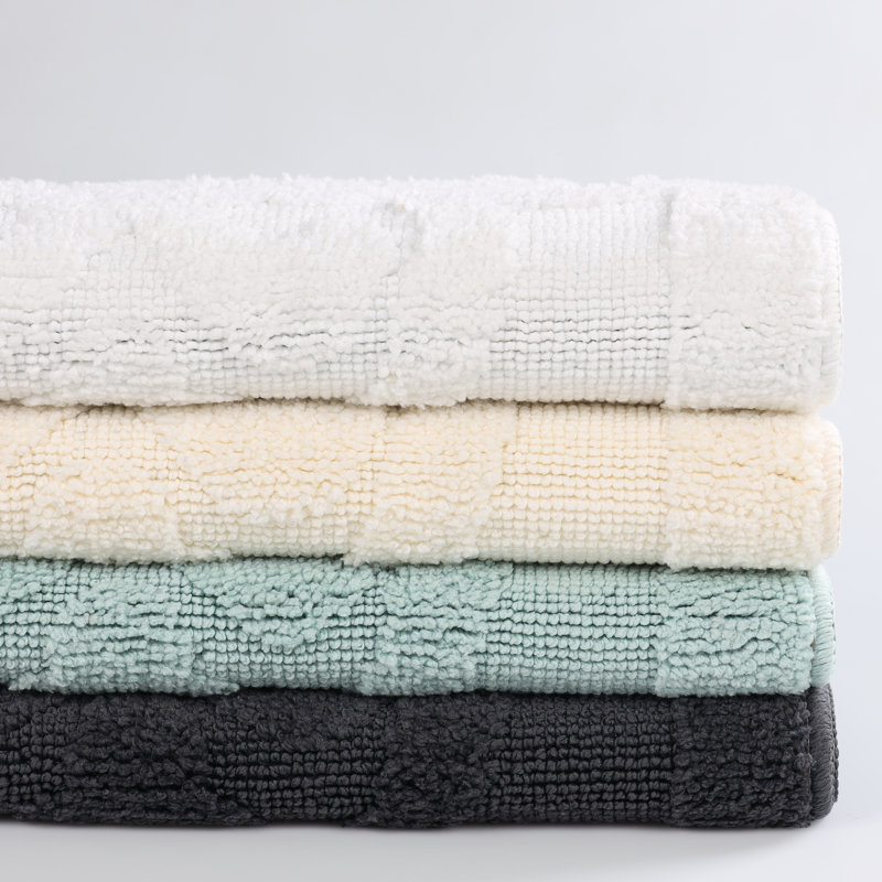 Medium Seafoam Polyester Medallion Bath Rug Set