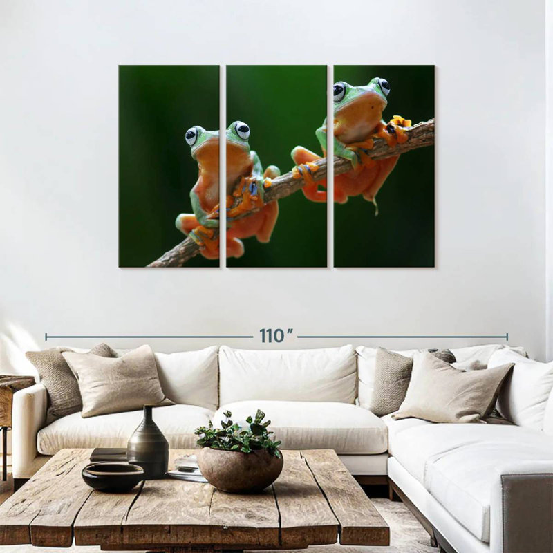Brampt Two Wallace's Flying Frogs, 48" H x 74" W
