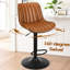 Tabourets de bar réglables et pivotants bruns de 2, hauteur de chaises en cuir PU avec support pour îlot de cuisine, design rustique moderne et stable