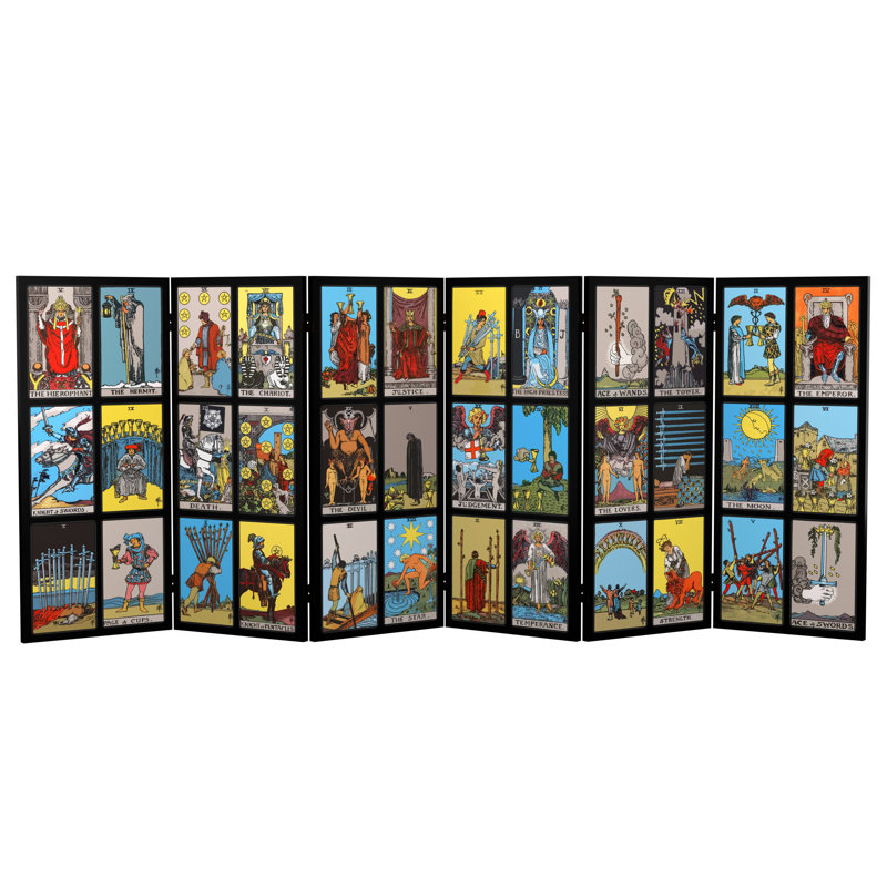 Paravent en toile Tarot mystique Mulfo, H 36 po x l 94,5 po x P 1 po