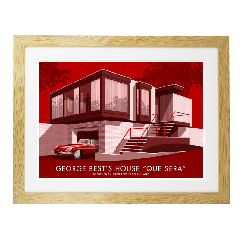 George Bests House 1 Piece Wall Art, 33.5cm H x 43.5cm W x 2.2cm D, Oak