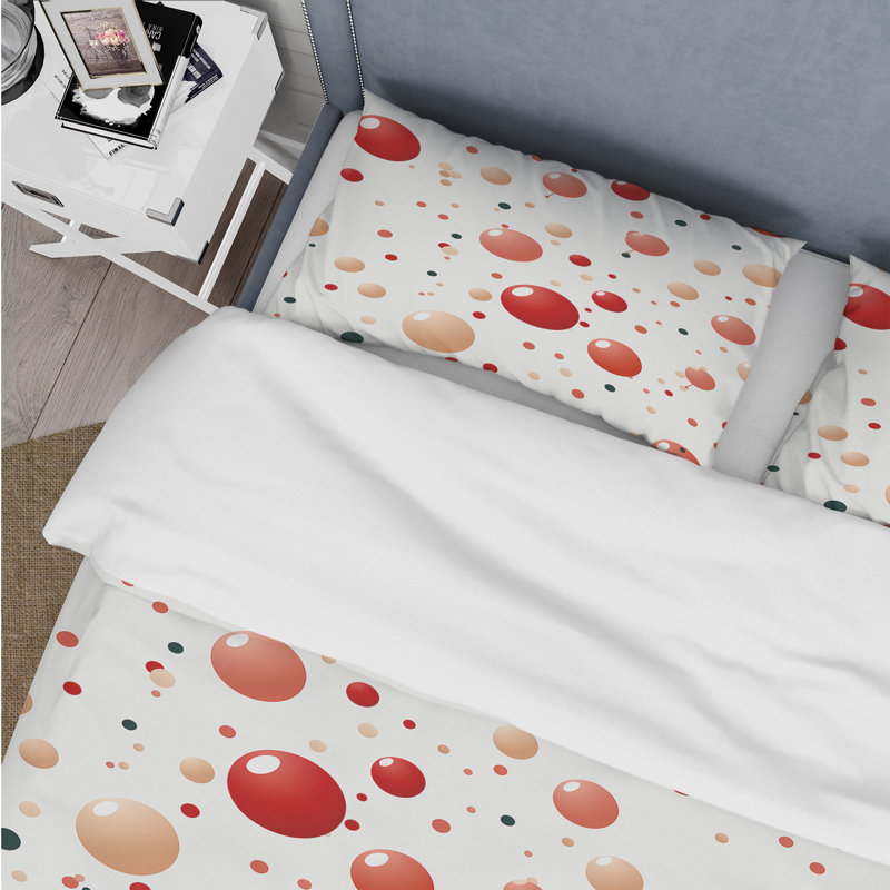 Ensemble de housse de couette Playful Polka Dots II, Housse de couette pour très grand lit et 2 très
