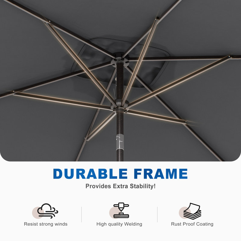 Améliorez votre espace extérieur: parasol rectangulaire de 6 pi x 9 pi avec protection contre les rayons UV, inclinaison facile et résistance au vent