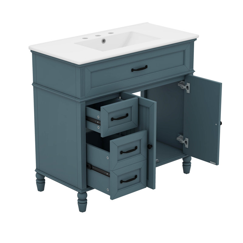 36" Bathroom Vanity With Sink, Drawers