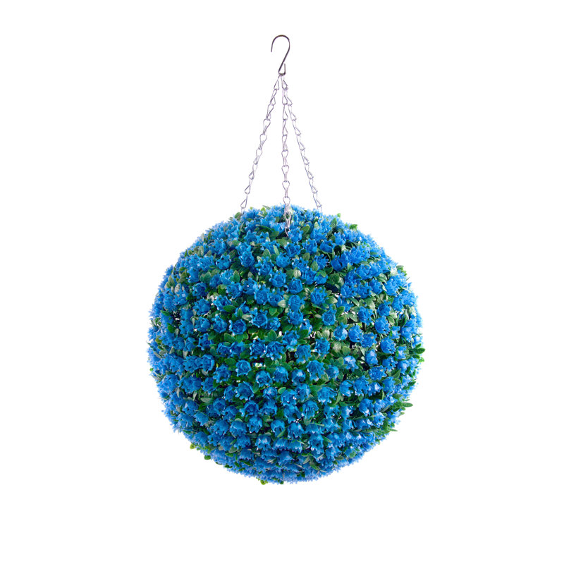 Faux Plant, Blue, 38cm H x 38cm W x 38cm D
