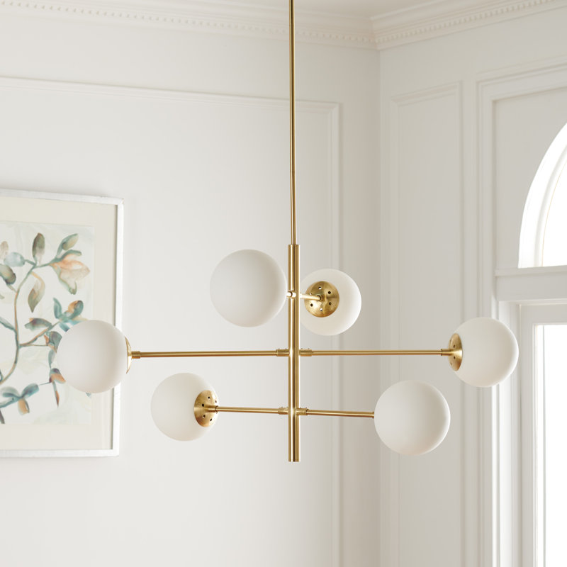 Alison 6 Light Metal Dimmable Chandelier