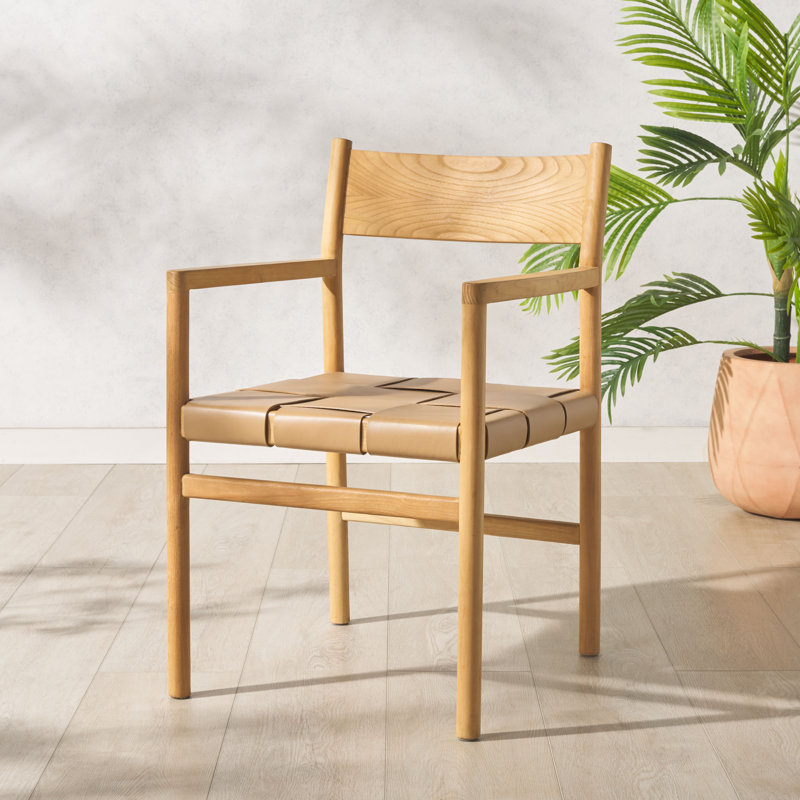 Chaise en cuir Demartini, Naturel, Tanné