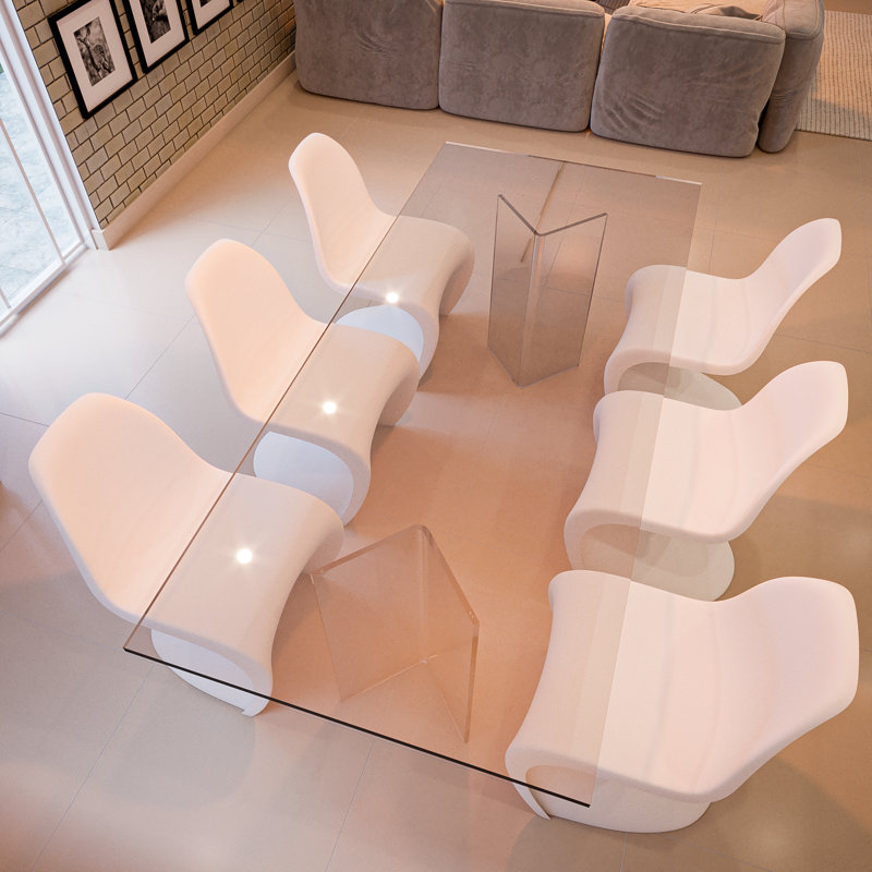 Boomerang Glass Dining Table