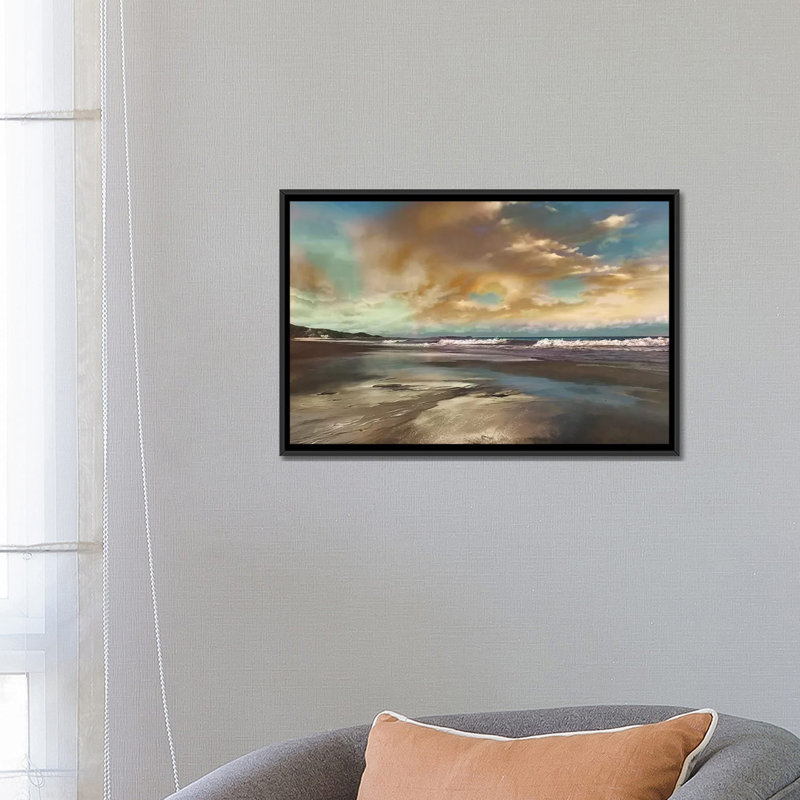 Reproduction d’art sur toile tendue, "reflection", H 18 po x l 26 po x P 1,5 po, Toile avec cadre noir, Pas de tapis