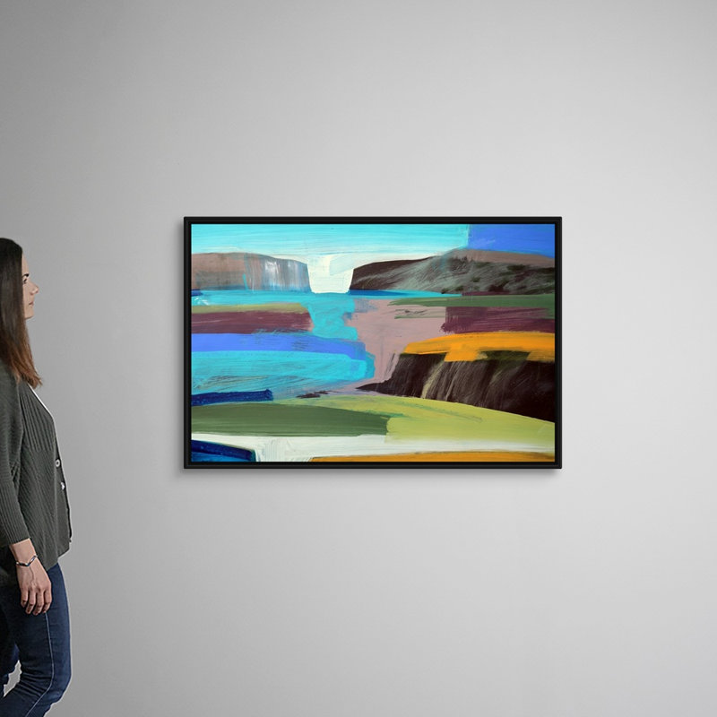 «Coastal» par Paul Powis - reproduction d'art sur toile, H 34 po x l 50 po x P 1,75 po, Cadre noir
