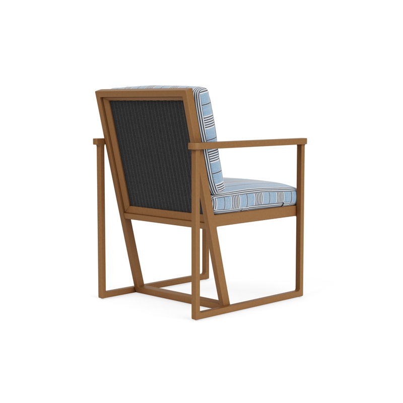 Summit Outdoor Dining Armchair, Ebony, Hansen Sky, Hickory