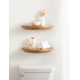 Canvey Half Moon Solid Wood Floating Table Shelf