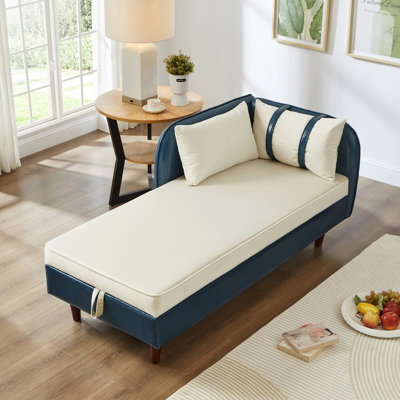 Méridienne de rangement rembourrée 65 "avec coussin