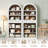 73" Arched Bookshelf  with Drawers and Open Display Shelves, 6-Tier Farmhouse Bookcase with Adjustable Shelf-211314373