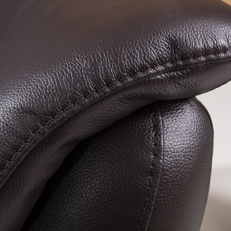 Humairaa Upholstered 78'' Sofa, Dark Chocolate Genuine Leather