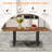 Solid Wood Top Metal Base Dining Table