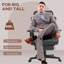 Fauteuil de direction HOMcom, fauteuil de bureau grand et grand 400 lb avec repose-pieds, fauteuil de bureau en microfibre avec support lombaire, fonction inclinable et siège large