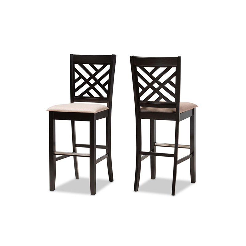 Tabouret 28,3 ", Sable / cadre brun foncé
