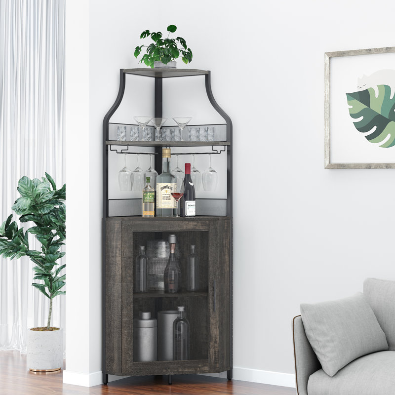 Wine Bottle & Glass Rack Black, Gold