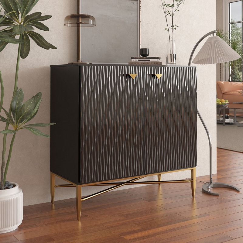 2-Door Storage Accent Cabinet, Black