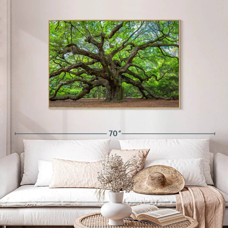 Vieux chêne, Cadre flottant en bois naturel, 46 po x 31 po