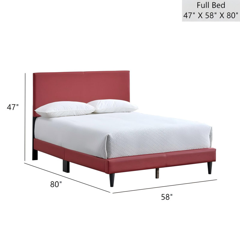 Lit Baron (matelas non inclus), Rouge, Double