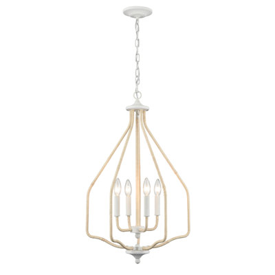 Luminaire suspendu à 4 lumières de 17,75 po de large Breezeway - corail blanc