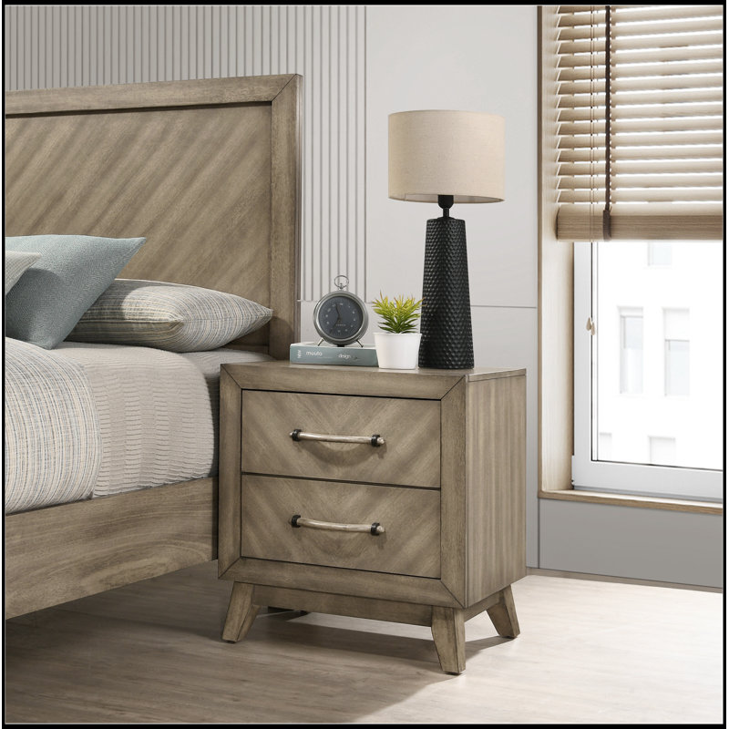 Arena Contemporary 2-Drawer Nightstand